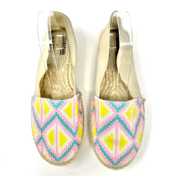 Manebi x Guanabana Neon Woven Geometric Platform Espadrilles Size 10 EU 40 $199 - Picture 6 of 14